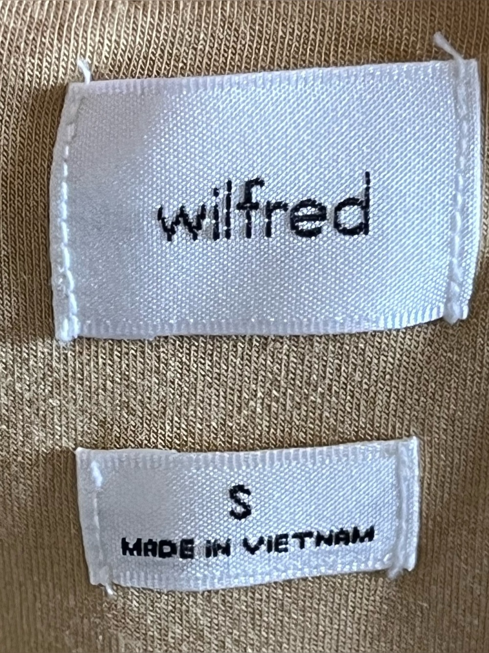 Aritzia Wilfred Saturn Wrap Bodycon Mini Dress Sandy Beige Small - Picture 13 of 14